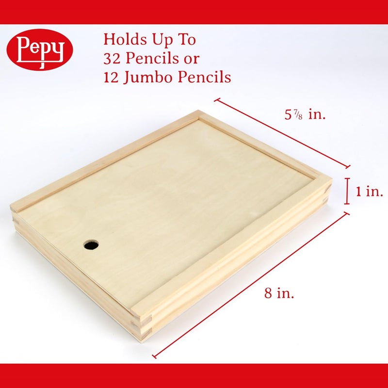 Pepy Natural Wood Pencil Pencil Box with Sliding Lid - Image 3